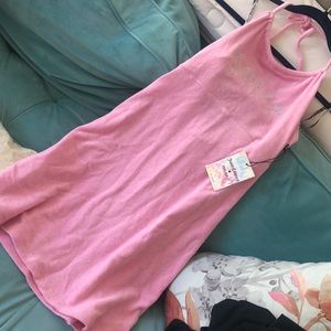 Juicy Couture Pink Terry Halter Dress or Cover zip-sz M